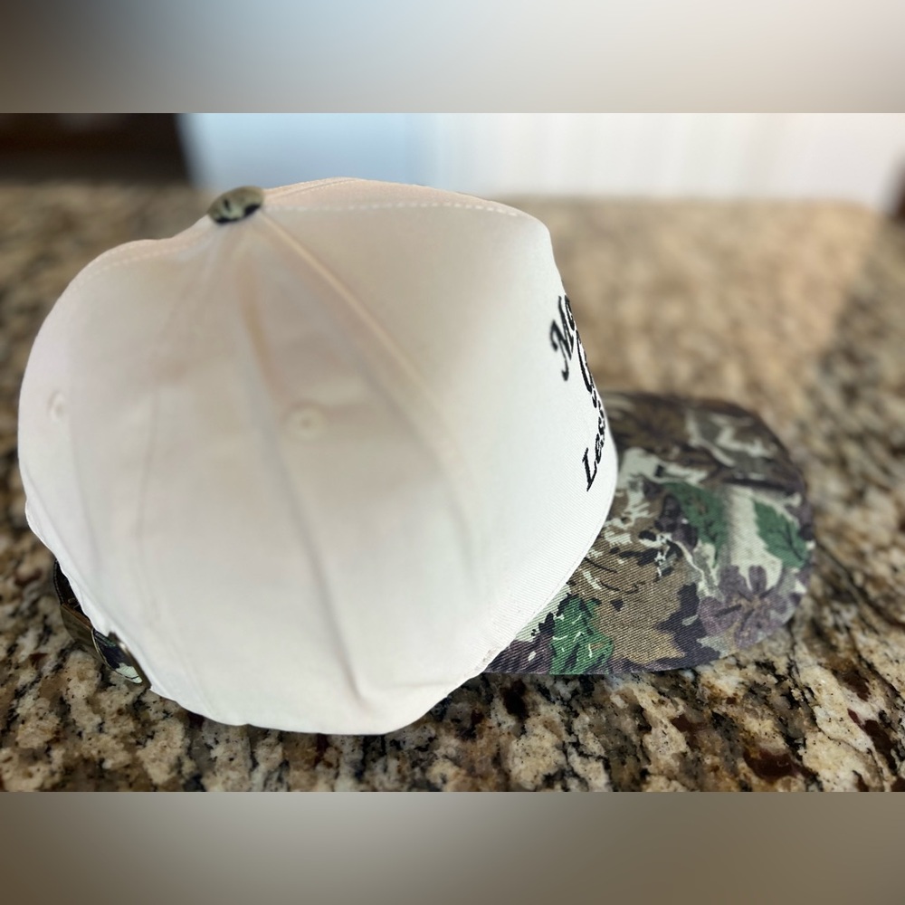 New Embroidered’More of God Less of Me’ Off White & Camo Cap - Picture 3 of 7